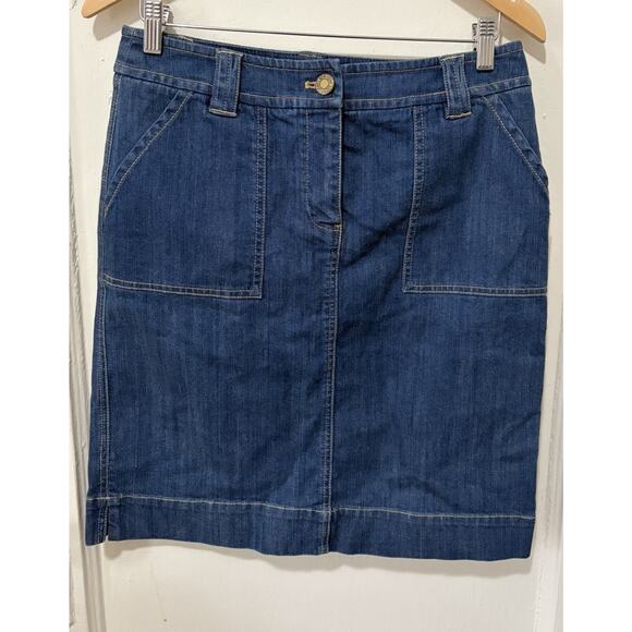 Jones New York Dresses & Skirts - Jones New York Denim Mini Skirt Zipper Pockets Size 6